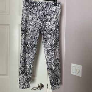 Bally Black and White Patterned Leggings